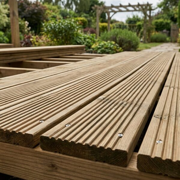 120x28mm Decking Board 4.8m Grooved Treated